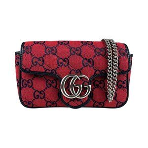 GUCCI Red GG Marmont Shoulder Bag